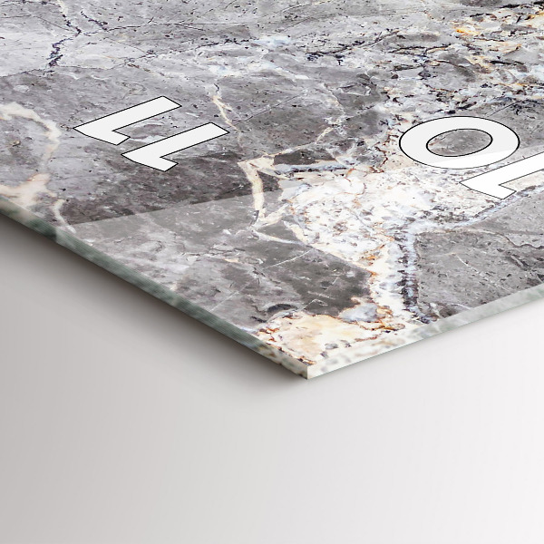 Ceas vertical de perete din sticlă Marmură de granit gri