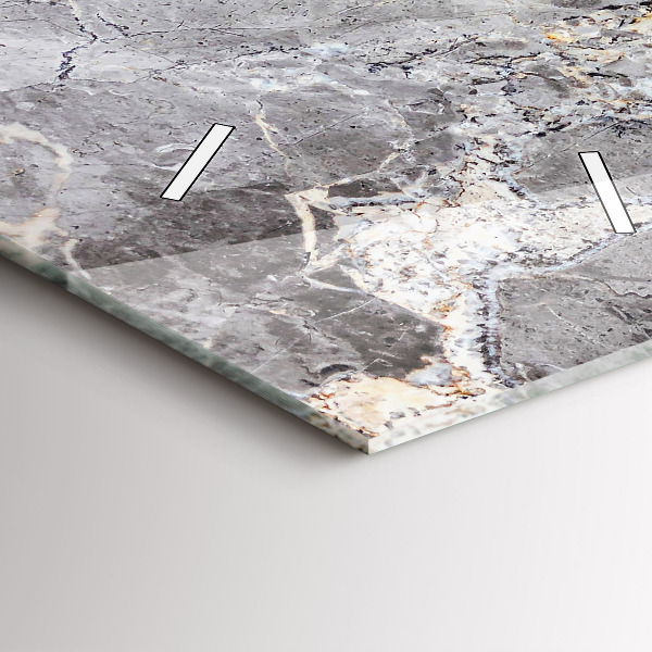 Ceas vertical de perete din sticlă Marmură de granit gri