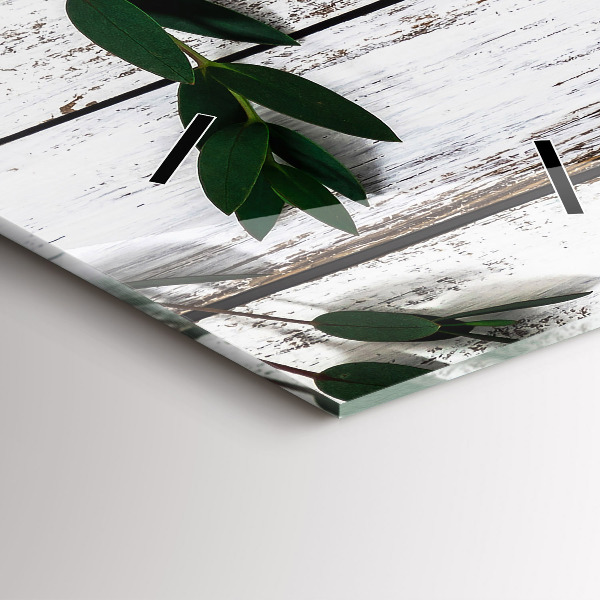 Ceas vertical de perete din sticlă Scânduri luminoase din lemn