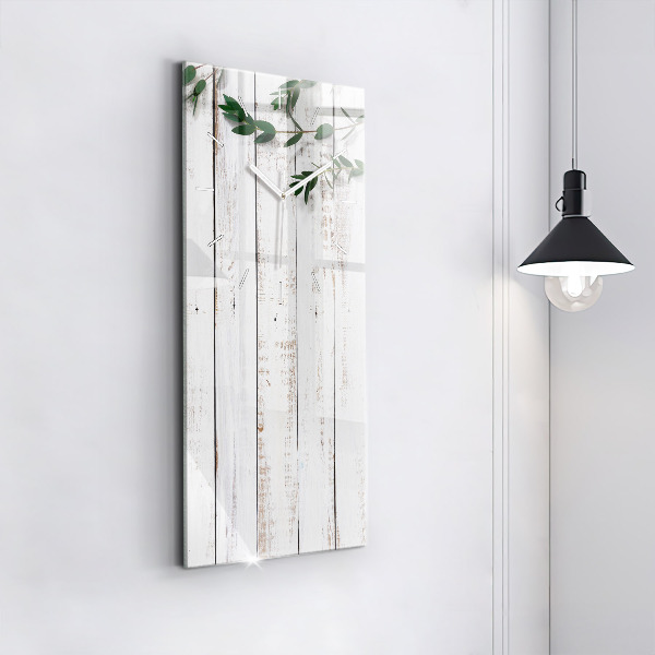 Ceas vertical de perete din sticlă Scânduri luminoase din lemn