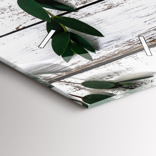 Ceas vertical de perete din sticlă Scânduri luminoase din lemn