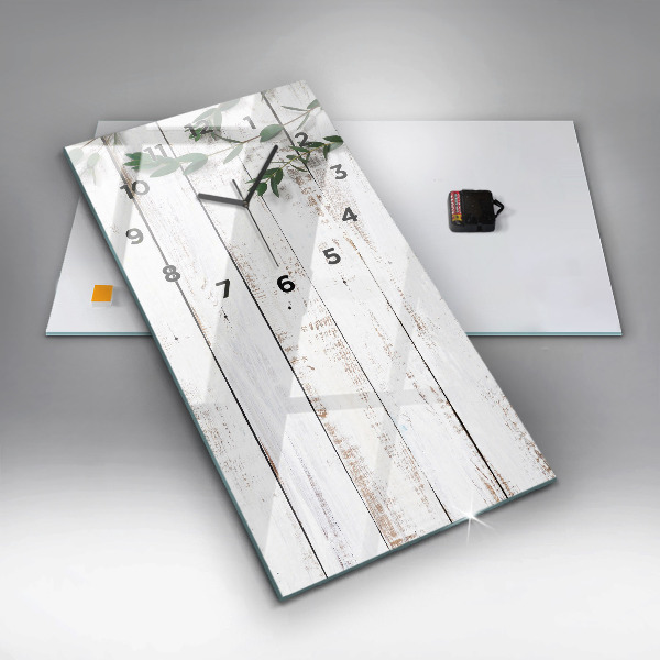 Ceas vertical de perete din sticlă Scânduri luminoase din lemn