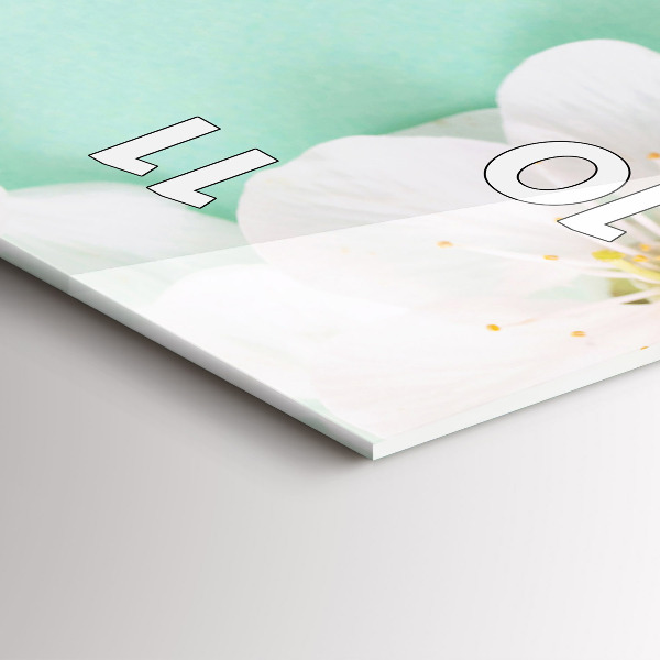 Ceas vertical de perete din sticlă Flori înflorite de măr