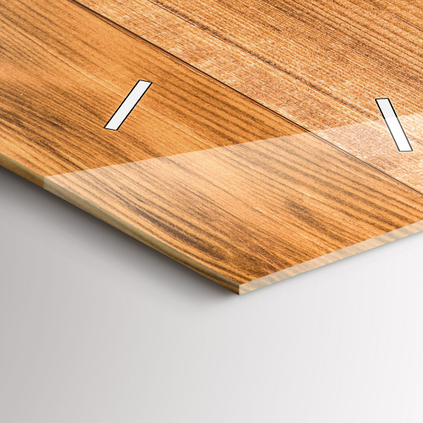 Ceas vertical de perete din sticlă Scânduri de lemn