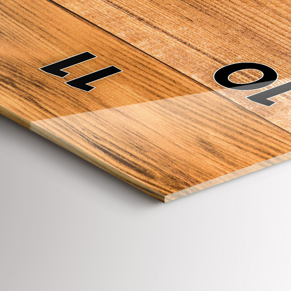 Ceas vertical de perete din sticlă Scânduri de lemn