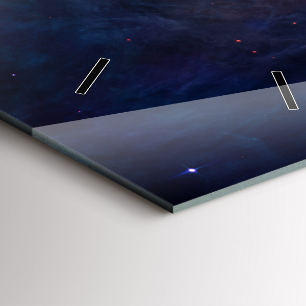 Ceas vertical de perete din sticlă Galaxy și stele