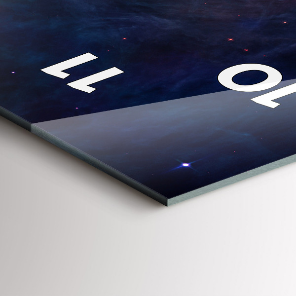 Ceas vertical de perete din sticlă Galaxy și stele