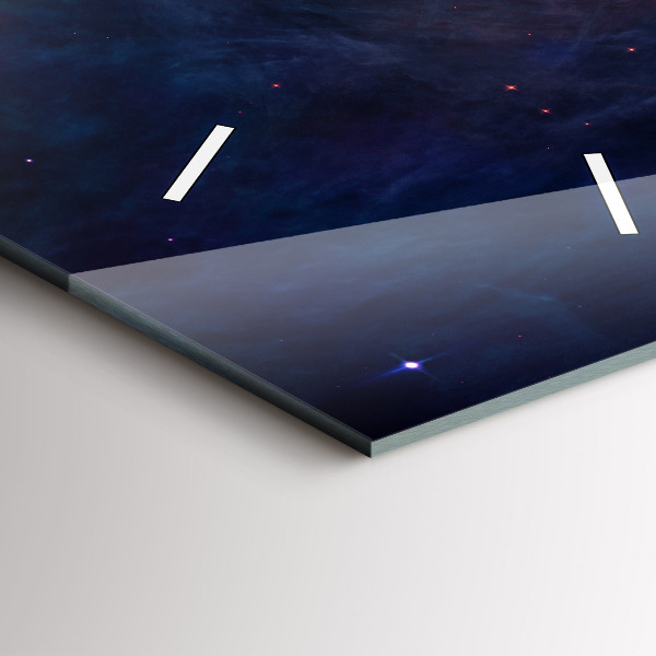 Ceas vertical de perete din sticlă Galaxy și stele