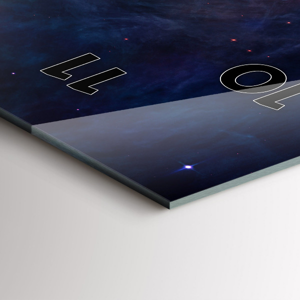 Ceas vertical de perete din sticlă Galaxy și stele