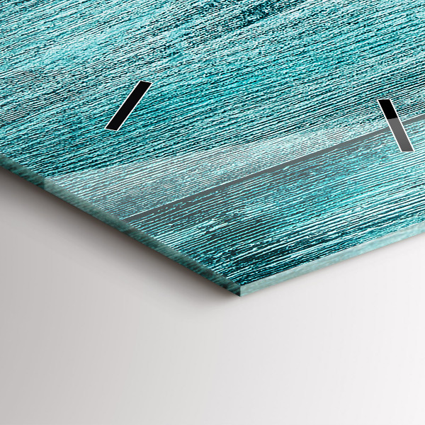 Ceas vertical de perete din sticlă Lemn vechi albastru