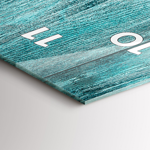 Ceas vertical de perete din sticlă Lemn vechi albastru