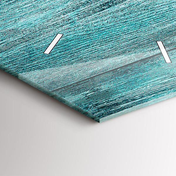 Ceas vertical de perete din sticlă Lemn vechi albastru