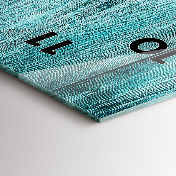 Ceas vertical de perete din sticlă Lemn vechi albastru