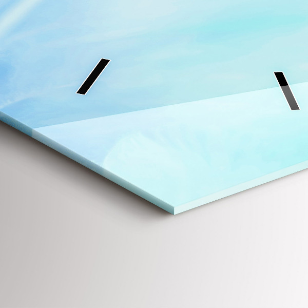 Ceas vertical de perete din sticlă Pene colorate