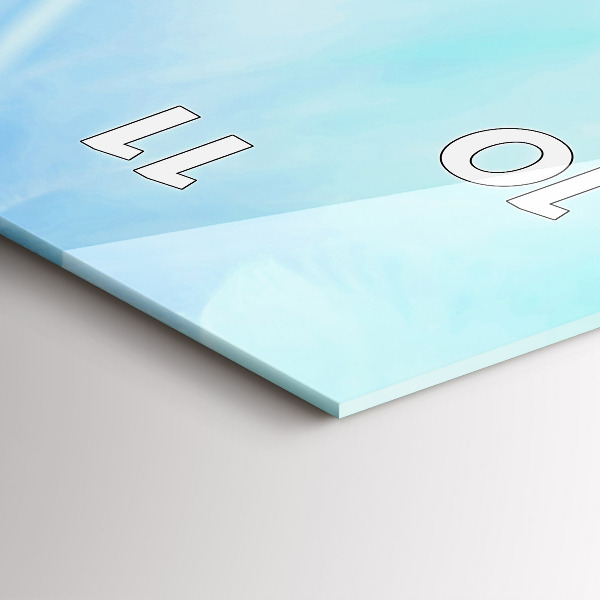 Ceas vertical de perete din sticlă Pene colorate