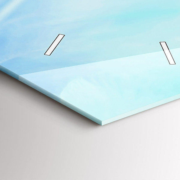 Ceas vertical de perete din sticlă Pene colorate