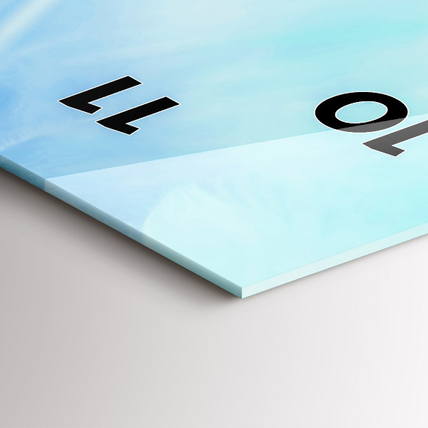 Ceas vertical de perete din sticlă Pene colorate