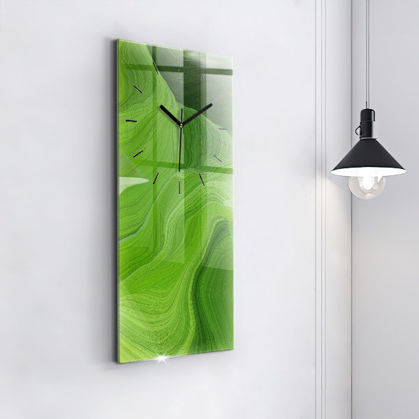 Ceas vertical de perete din sticlă Valuri moderne