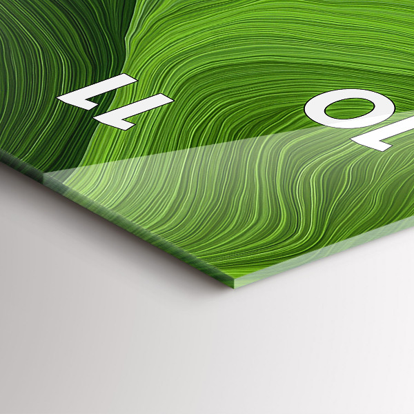 Ceas vertical de perete din sticlă Valuri moderne