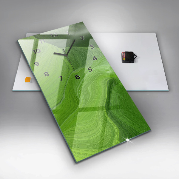 Ceas vertical de perete din sticlă Valuri moderne