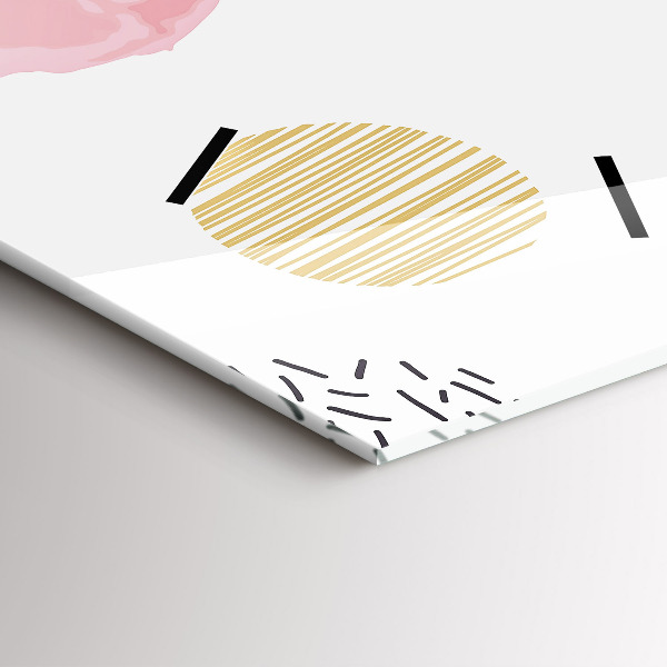 Ceas vertical de perete din sticlă Model geometric