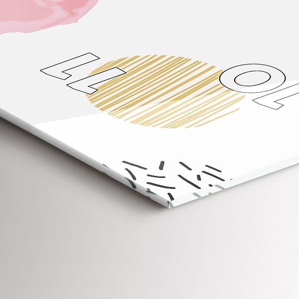 Ceas vertical de perete din sticlă Model geometric