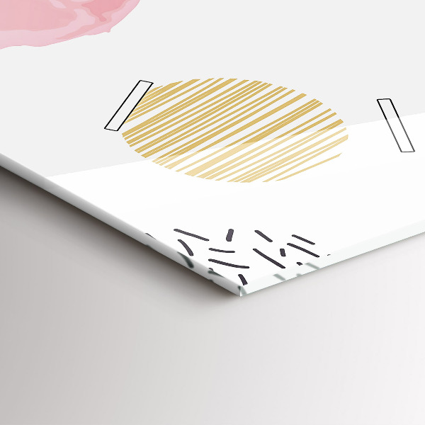 Ceas vertical de perete din sticlă Model geometric