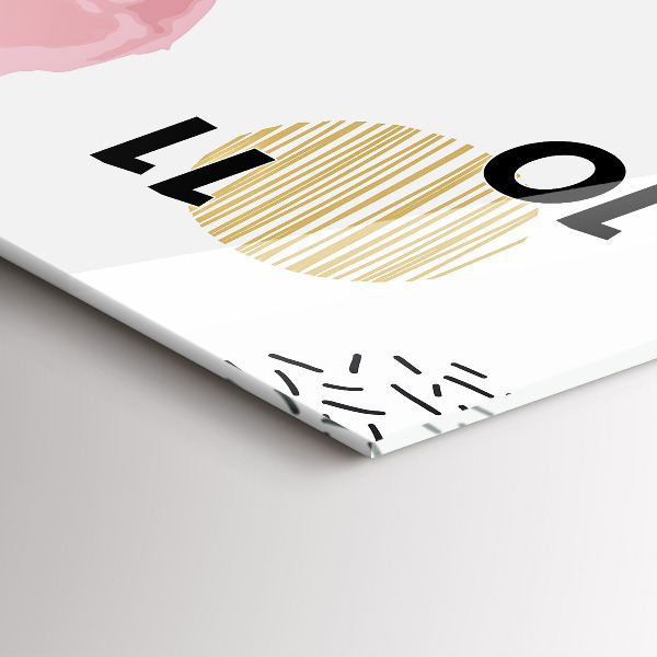 Ceas vertical de perete din sticlă Model geometric