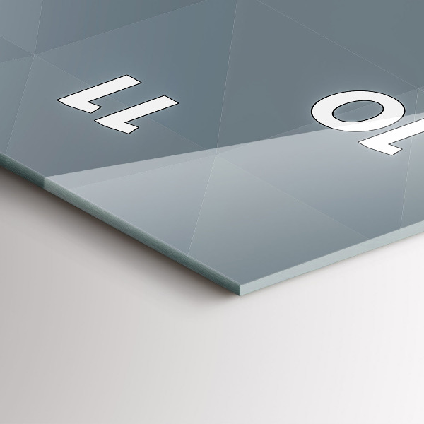 Ceas vertical de perete din sticlă Abstracție gri