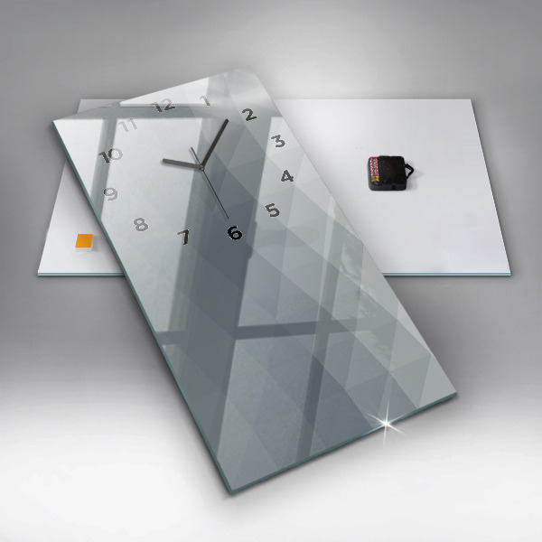 Ceas vertical de perete din sticlă Abstracție gri