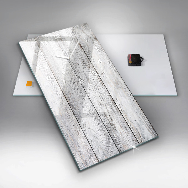 Ceas vertical de perete din sticlă Scânduri vopsite