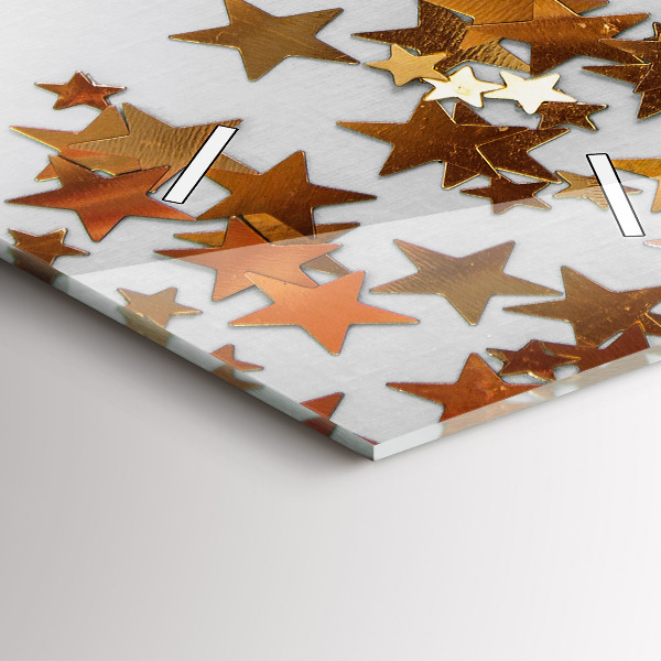 Ceas vertical de perete din sticlă Stele pe un fundal deschis