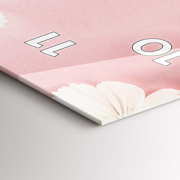 Ceas vertical de perete din sticlă Flori de margarete