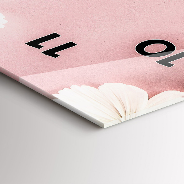 Ceas vertical de perete din sticlă Flori de margarete