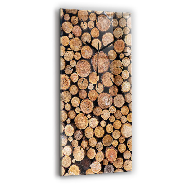 Ceas vertical de perete din sticlă Inele de copac