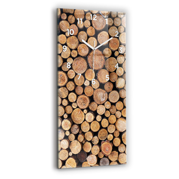 Ceas vertical de perete din sticlă Inele de copac