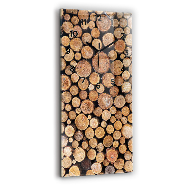Ceas vertical de perete din sticlă Inele de copac
