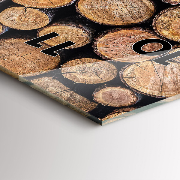 Ceas vertical de perete din sticlă Inele de copac