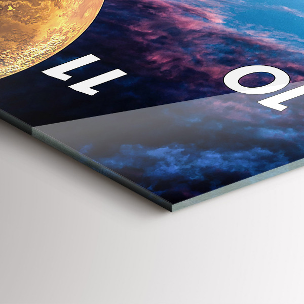 Ceas vertical de perete din sticlă Galaxie mare