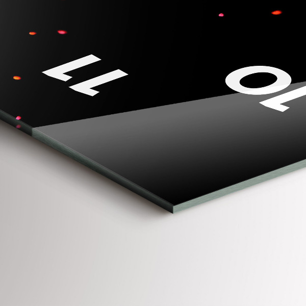 Ceas vertical de perete din sticlă O explozie de culori