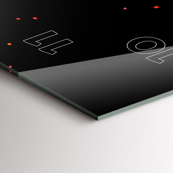 Ceas vertical de perete din sticlă O explozie de culori