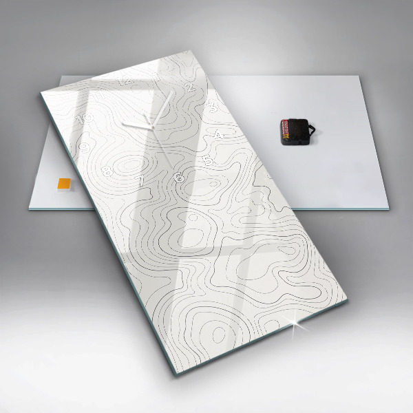 Ceas vertical de perete din sticlă Pete de abstracție