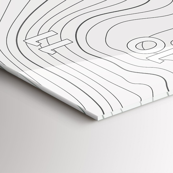 Ceas vertical de perete din sticlă Pete de abstracție