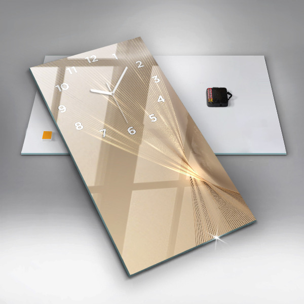 Ceas vertical de perete din sticlă Lumină abstractă