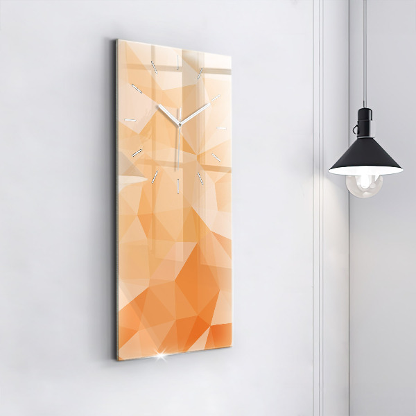 Ceas vertical de perete din sticlă Triunghiuri abstracte