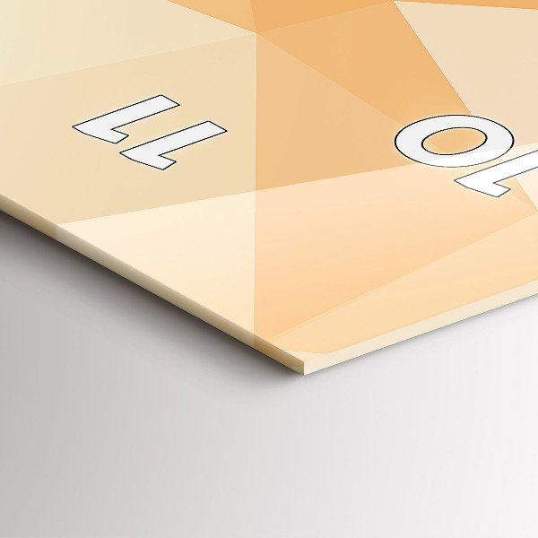 Ceas vertical de perete din sticlă Triunghiuri abstracte