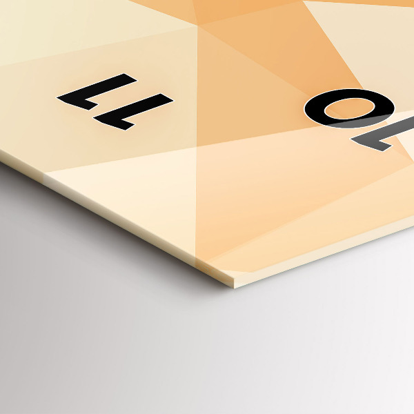 Ceas vertical de perete din sticlă Triunghiuri abstracte