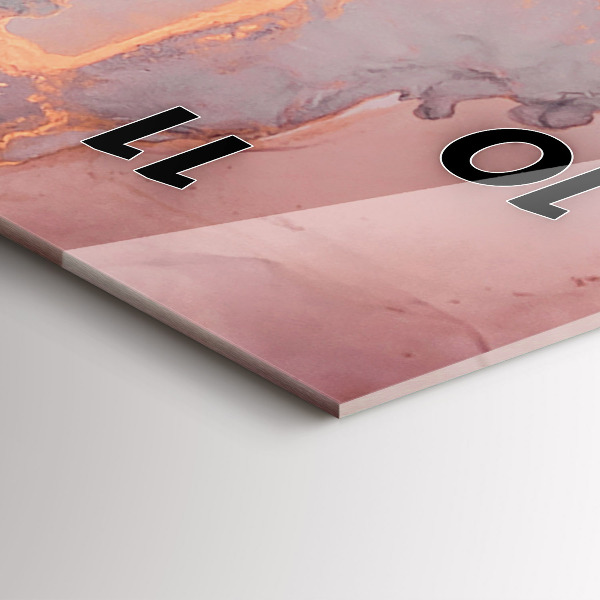 Ceas vertical de perete din sticlă Textura marmură