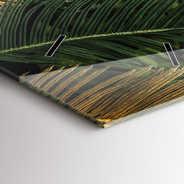 Ceas vertical de perete din sticlă Frunzele junglei