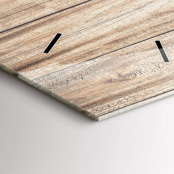 Ceas vertical de perete din sticlă Textura din lemn